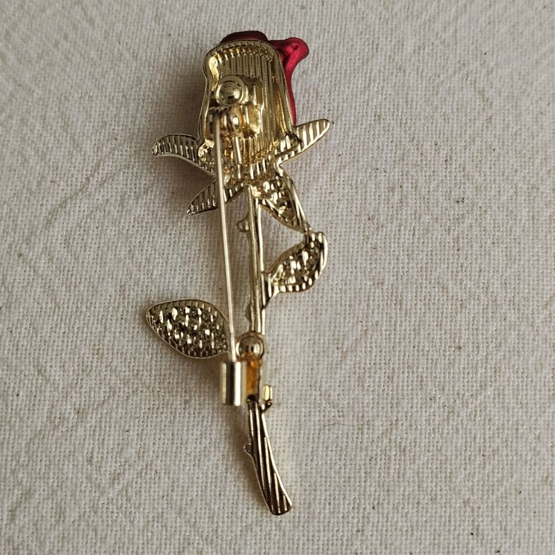 Broche Rose Rouge arrière