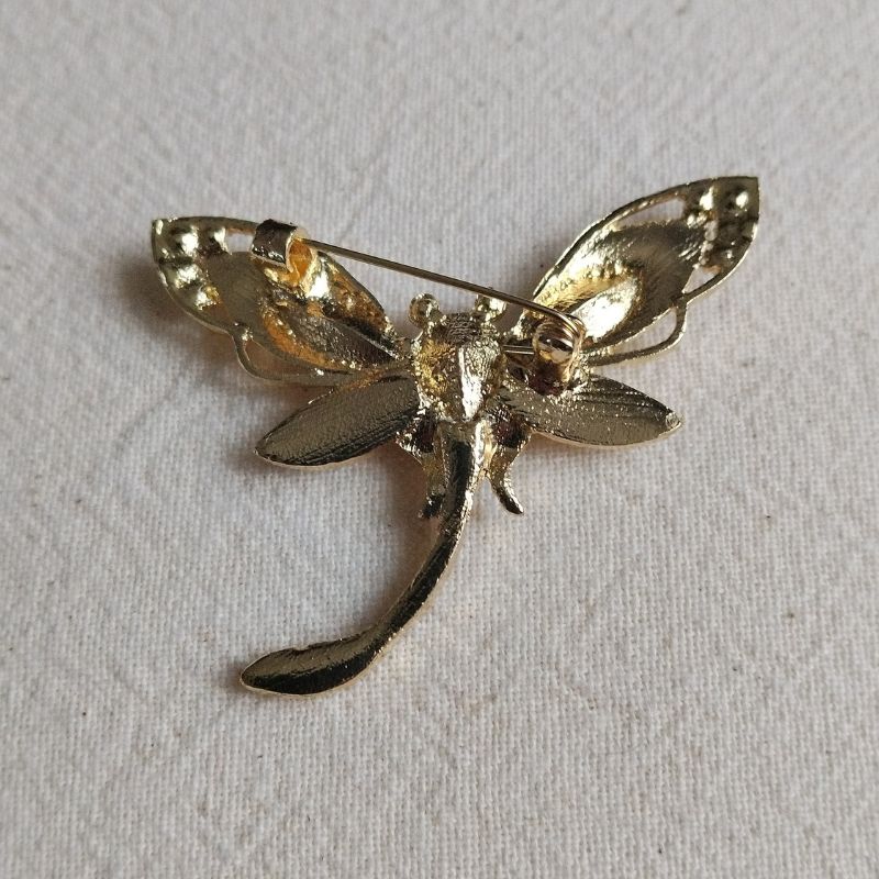 Broche Élégante dorée dos tissu