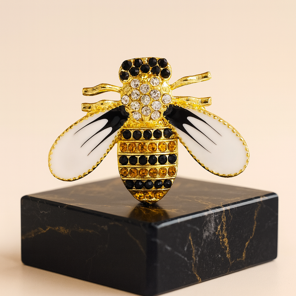 Broche Abeille Reine Dorée