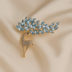 Broche Cerf Doré sur Soie