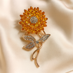 Broche Tournesol Étincelant sur soie