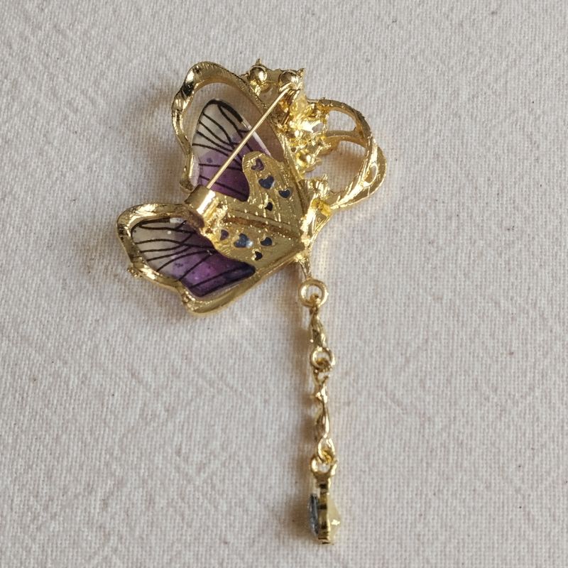 Broche Papillon des Songes violet arrière
