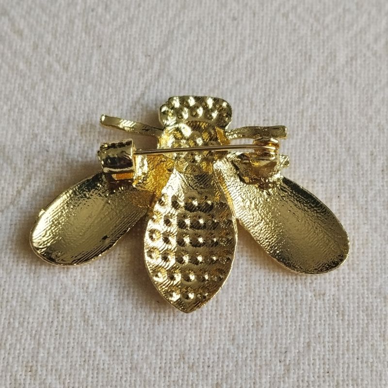 Broche Abeille Reine Dorée arrière 