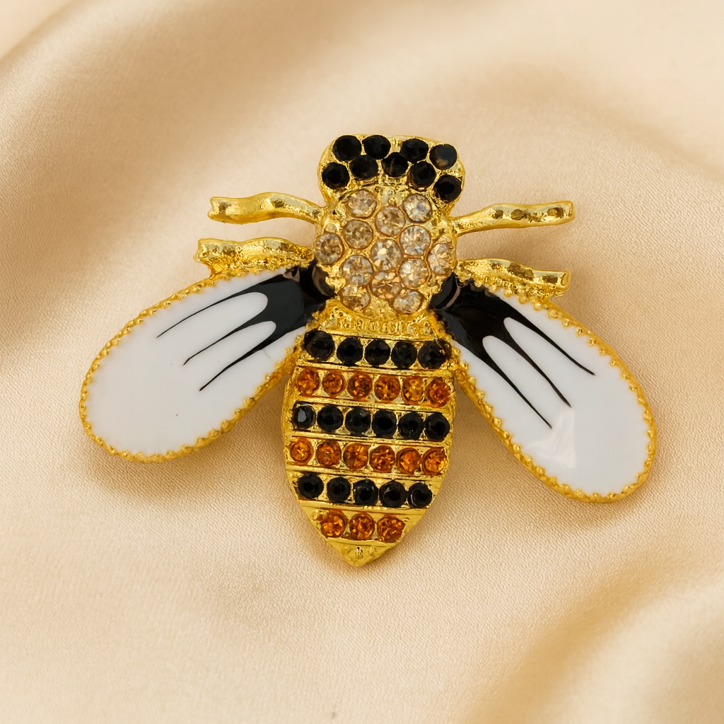 Broche Abeille Reine Dorée